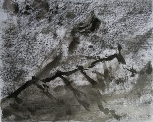 Ecriture de pierre III, 2016 Encre de Chine et crayon graphite sur papier 65 X 50 cm